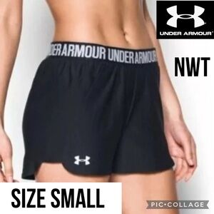 NWT Under Armour Womens Shorts Black Heatgear Loose Active 3” Inseam Size Small